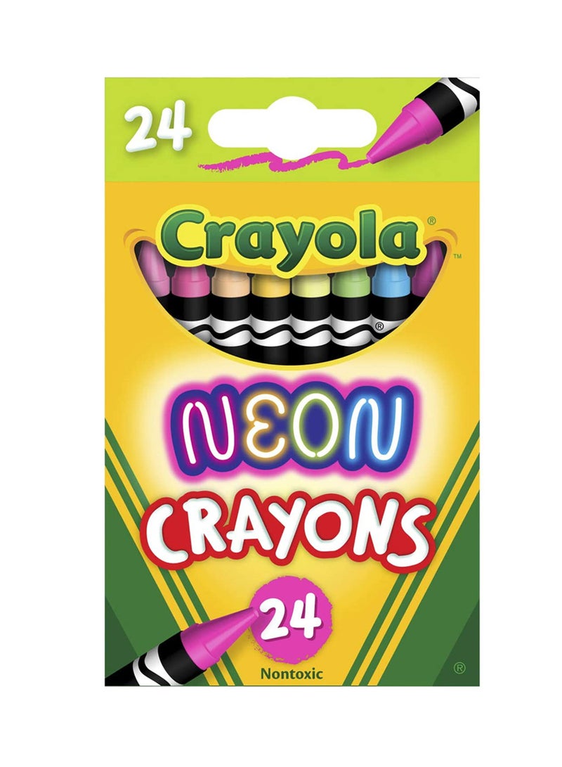 Crayola 24 ct. Neon Crayons 11.43x7.15x2.7cm